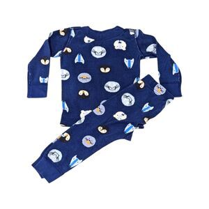 Hanna Andersson Winter Critters Blue Artic Animal Heads Boy Girl Size 85 2T